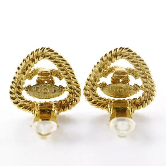 CHANEL COCO Mark Earring gold Plated Gold 13.0g Women - Picture 2 of 5